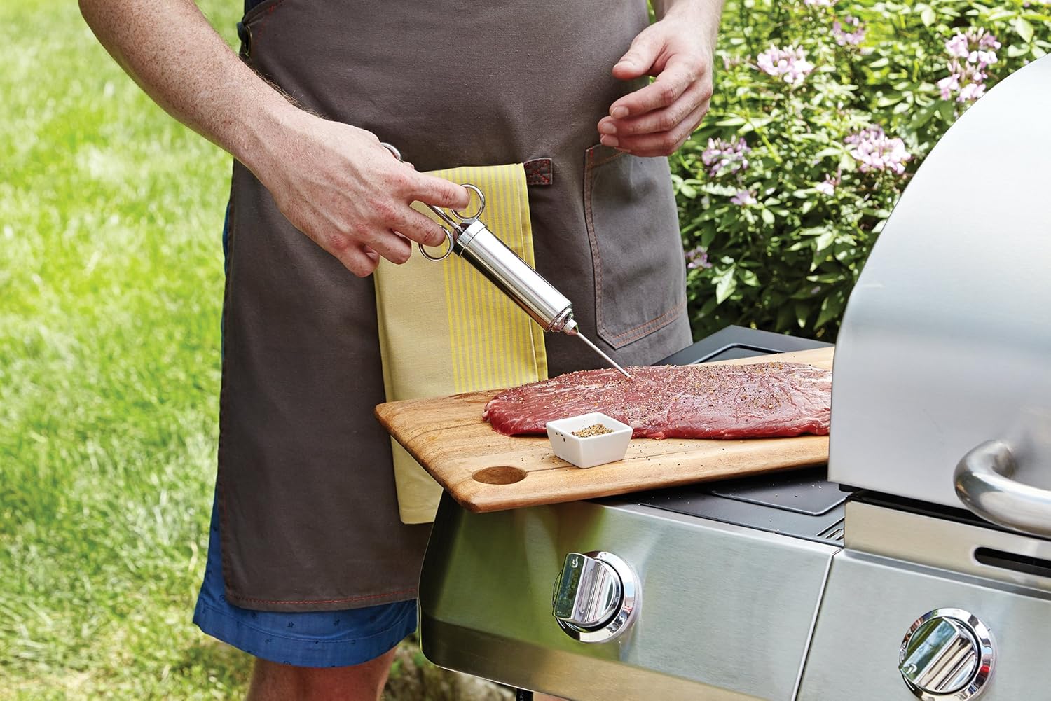 Marinadspruta i rostfritt stål - 6 delar