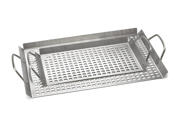 Grillbrickor i rostfritt stål - 2 pack