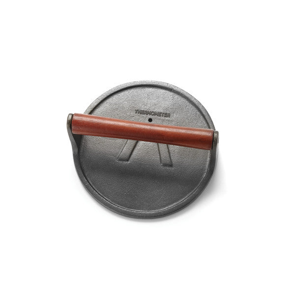 Rund grillpress i gjutjärn, 20 cm (8 tum)