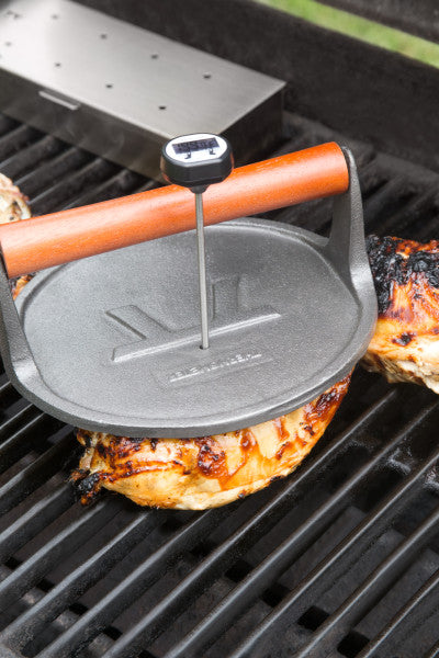 Rund grillpress i gjutjärn, 20 cm (8 tum)