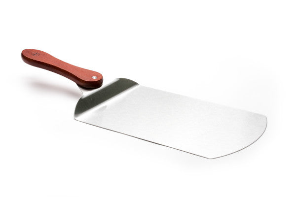 Pizzaspade i rostfritt stål med fällbart handtag i rosenträ
