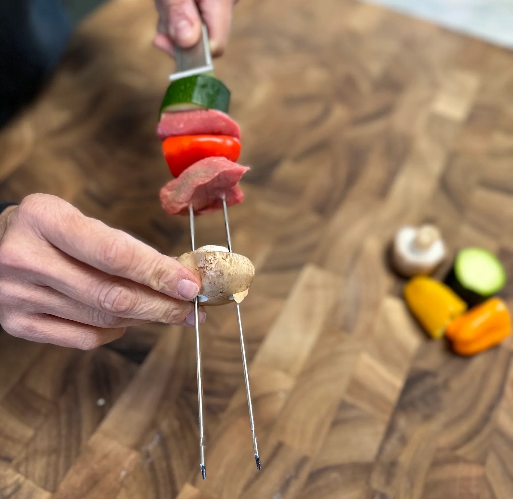 Grillspett med inbygda sliders