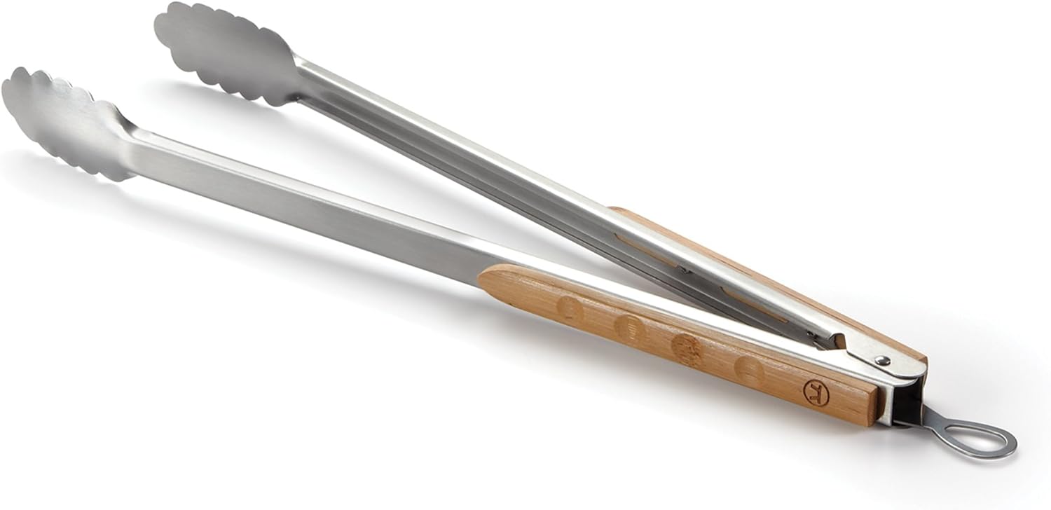 Grilltång med handtag i bambuträ